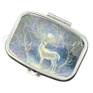Elegant Deer Multi-Use Mirrored Pill Box Container